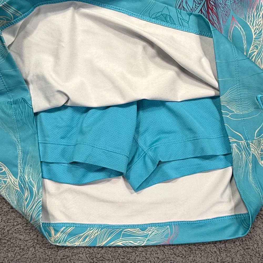 Nike Golf Skort Womens Medium Blue Abstract Print FIT DRY Pockets Skirt Preppy